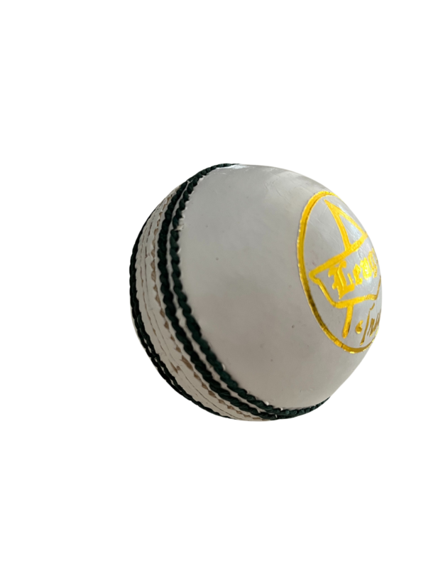 Grasshopper League White Leather Cricket Ball – Hand-Stitched