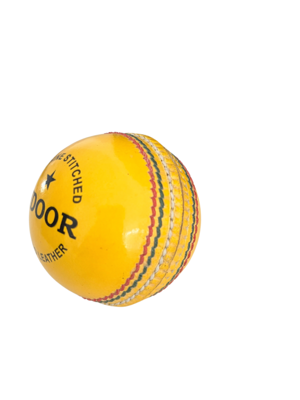 ACE Indoor Cricket Ball – Grade A Leather, PU Core, 120g, Yellow | International