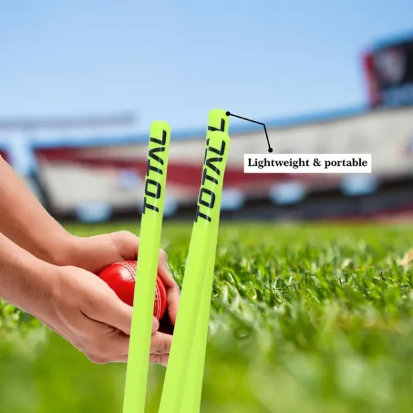 Total Plastic Stump Set with Bails – Durable, Lightweight Cricket Wicket Set for All Ages