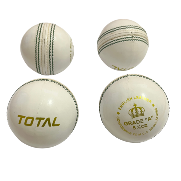 TOTAL GRADE A INDIAN LEATHER MCC CONFORMED 5.5 OZ BALL - WHITE